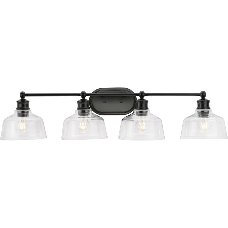 Éclairage pour meuble-lavabo 36 po Leo, Noir mat, Quatre lumières
