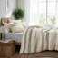 Ensemble de literie en microfibre de qualité supérieure pour lit simple TG, rayé texturé pour la maison