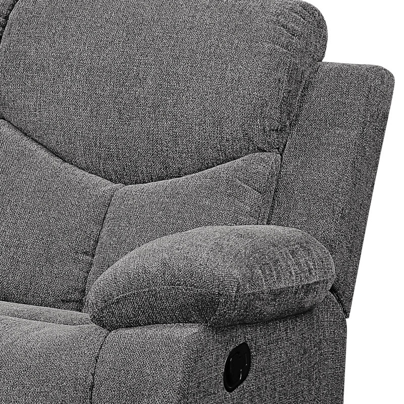 Gray Chenille Loveseat W/Console