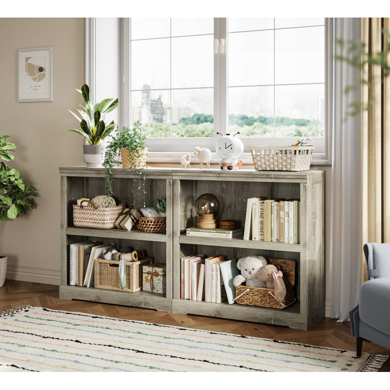 Patrick Toy Storage Bookcase, Light Brown, (2 Shelves) 31.8"H x 31.2"W x 11.7"D