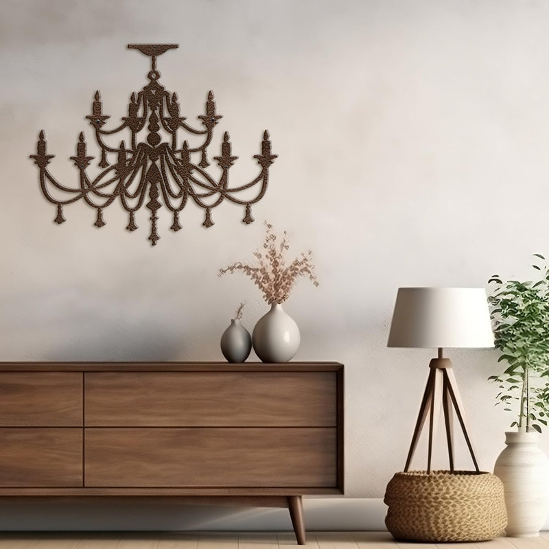 Wall Decor Metal, 20" H x 24" W x 0.05" D, Bronze