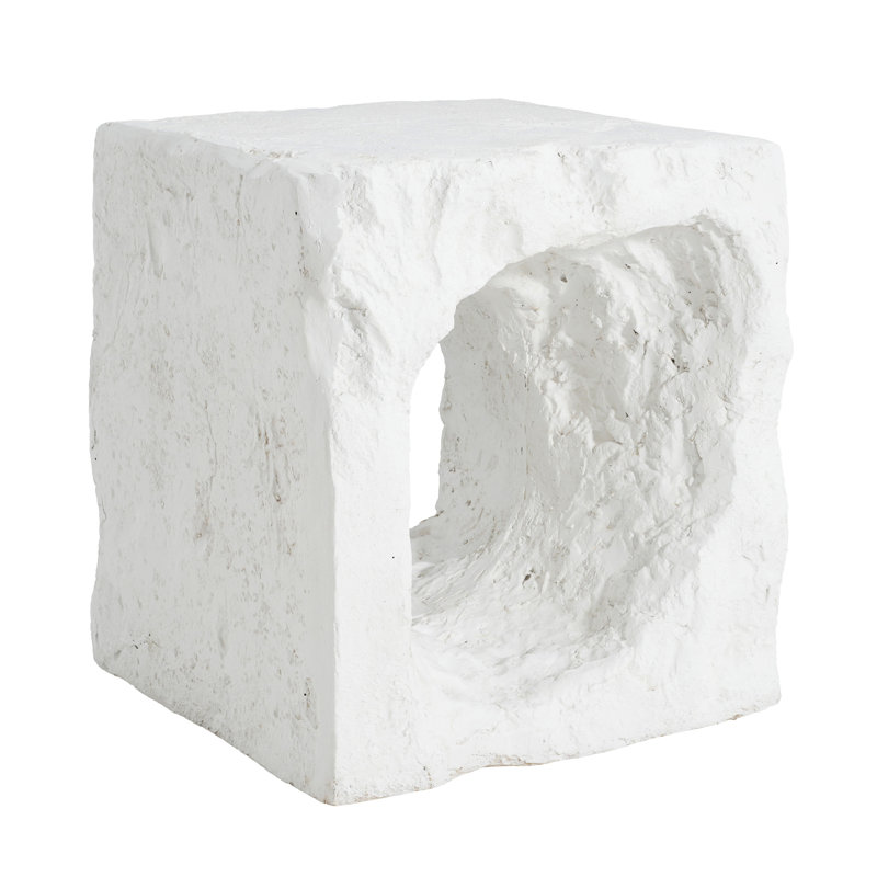 Lyra Outdoor Patio Karst Cave Inspired MGO Side Table, White