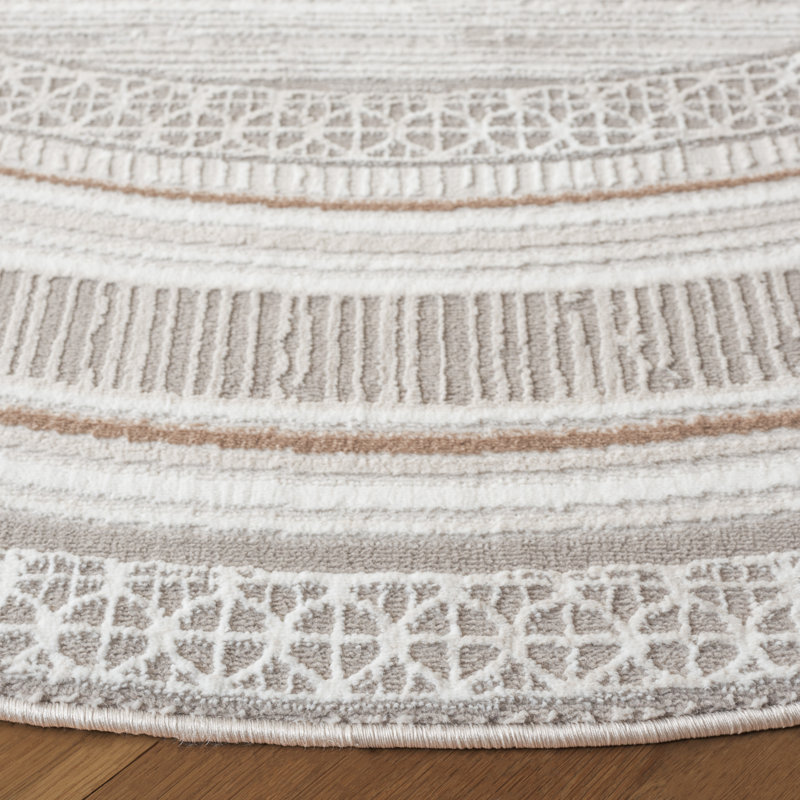 Tapis rayé Yusef Parker Performance, Rond 6 pi 7 po