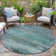 Machine Washable Indoor/Outdoor Xhevrie Teal Rug