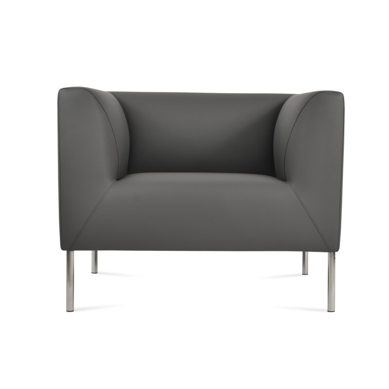 Fauteuil Laguna, Similicuir gris