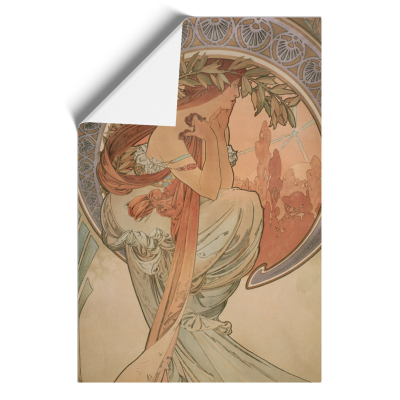The Arts Poetry by Alphonse Mucha - Frameless Print, 42cm H x 30cm W x 0.1cm D
