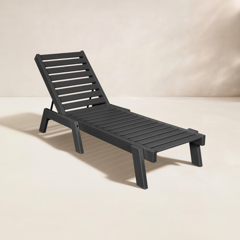 POLYWOOD Captain Chaise, Black