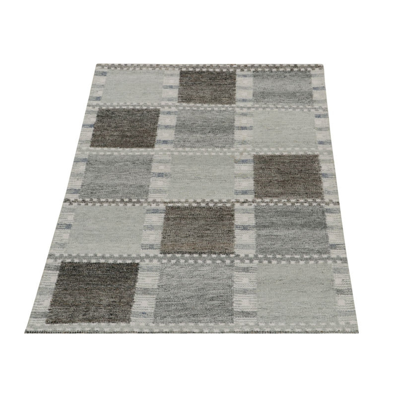 Scandinavin Wool Geometric Area Rug, Rectangle 5' x 8'