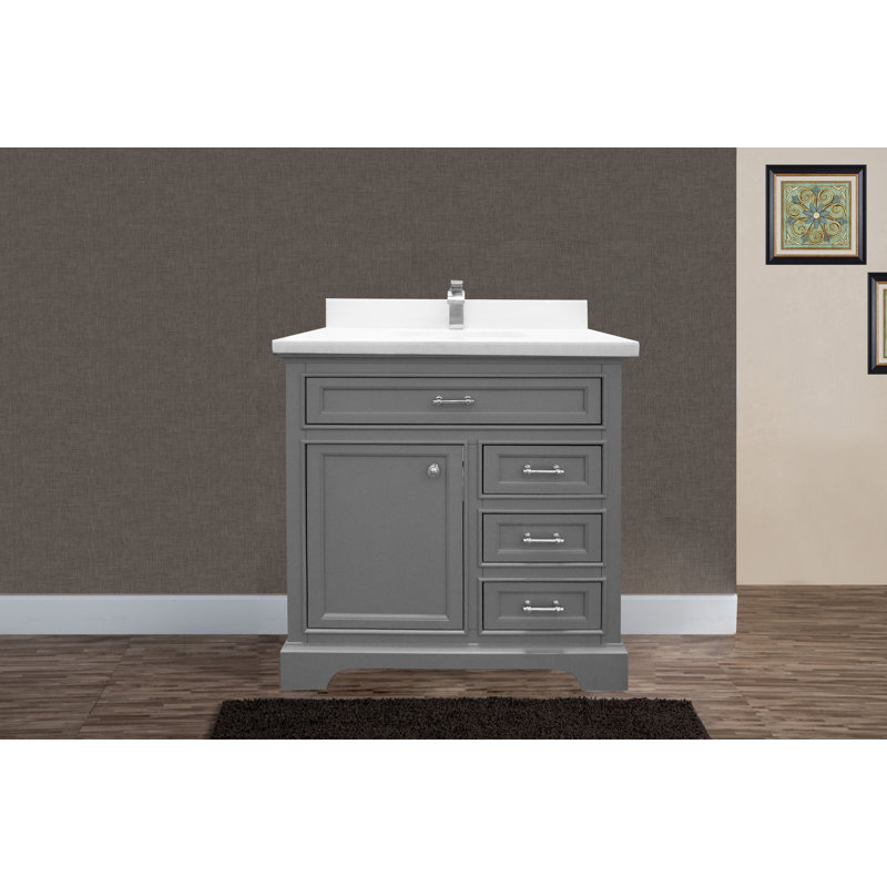 Ensemble de meuble-lavabo simple 37 po Harkness, Blanc neige