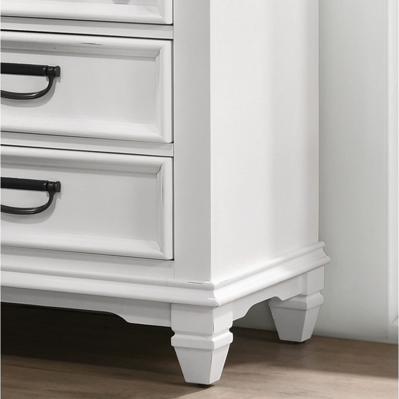 Spacious 3 Nightstand In Grey And White - Bedroom Storage Option Contemporary Grey, Robust Build