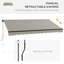 Auvent de terrasse rétractable en polyester de 59,1 po de largeur Outsunny-96659652-96659653