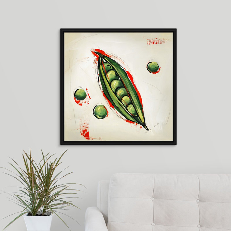 « picnic party i », peinture sur toile, H 25,7 po x l 25,7 po x p 1,75 po, Cadre flottant noir