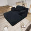 Chaise longue de 51 po pour l'intérieur, surdimensionné en velours côtelé moelleux, fauteuil de lecture à assise profonde pour le salon, aucun assemblage requis, noir-116864430