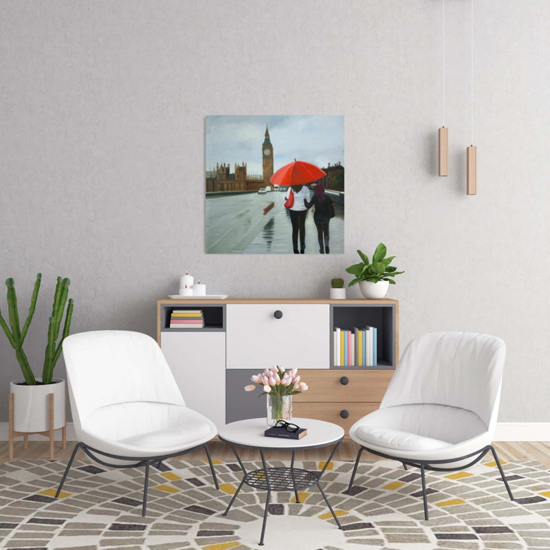 Toile britannique sous un parapluie | Big Ben, art pour la décoration intérieure