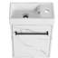 Armoire de salle de bain murale flottante de 16 pouces avec lavabo en céramique et porte à fermeture en douceur, adaptée aux petites salles de bain