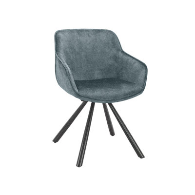 Algol 45cm H Velvet Upholstered Armchair in Grey