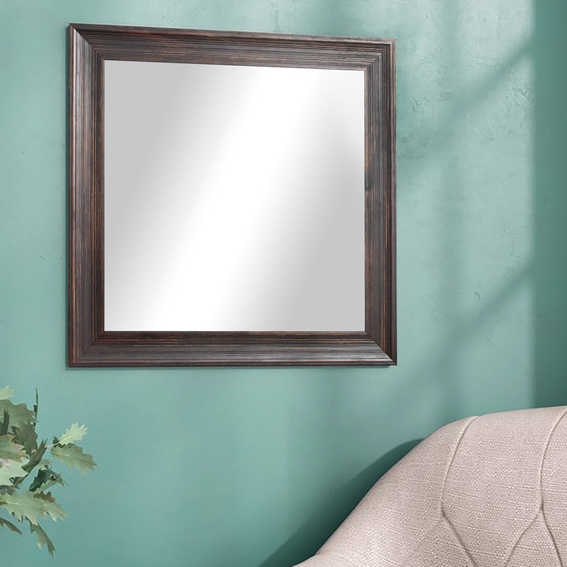 Malila Solid Wood Flat Wall Mirror, 29.5" H x 29.5" W