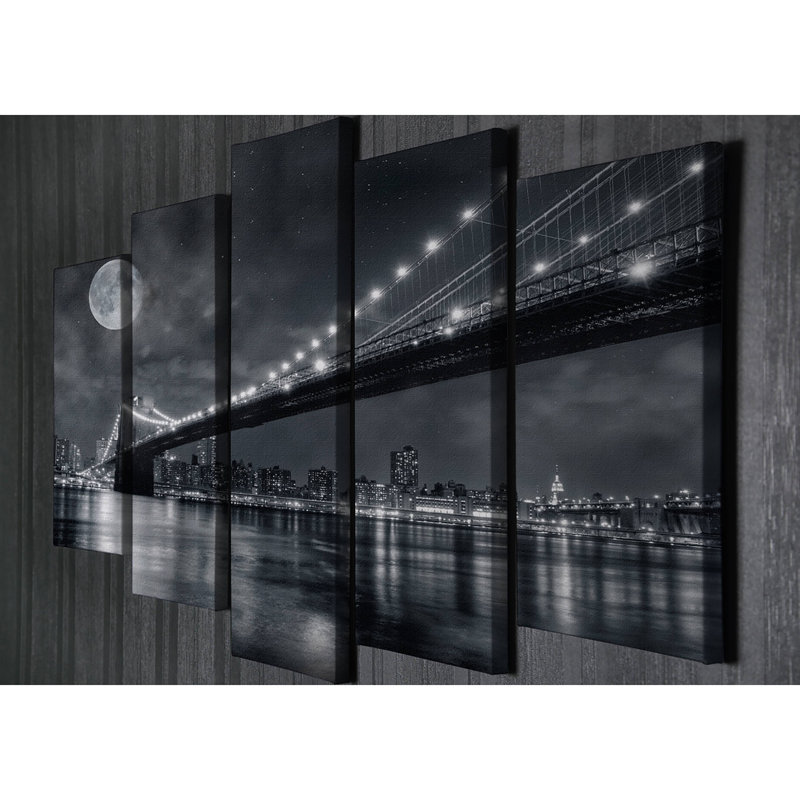 5 pièces sur toile tendue