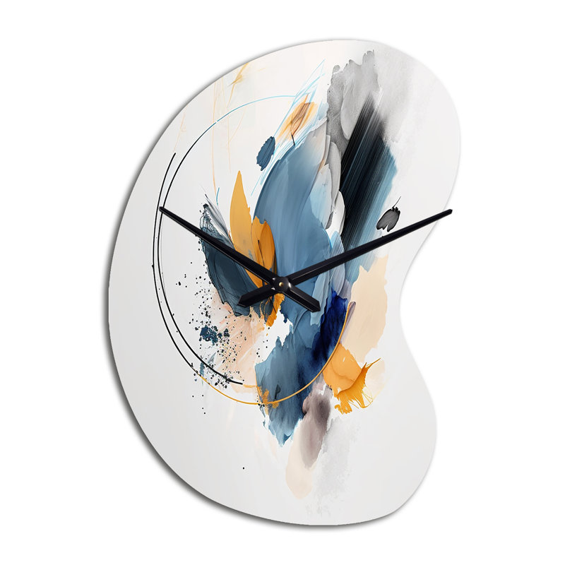 «Shushma Abstract Shapes Modern Artwork II», horloge murale abstraite, Grand