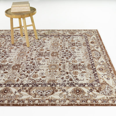 Tapis Karlovich rouille/beige à bordure traditionnelle