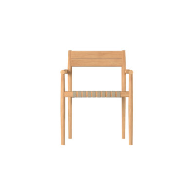 Ensemble de 4 fauteuils empilables en teck Siena