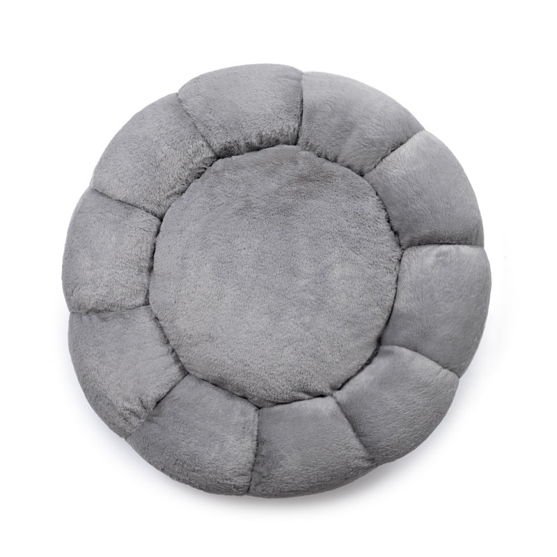 Forbus Faux Fur Pet Bed, 4" H x 21" W x  21" D, Gray