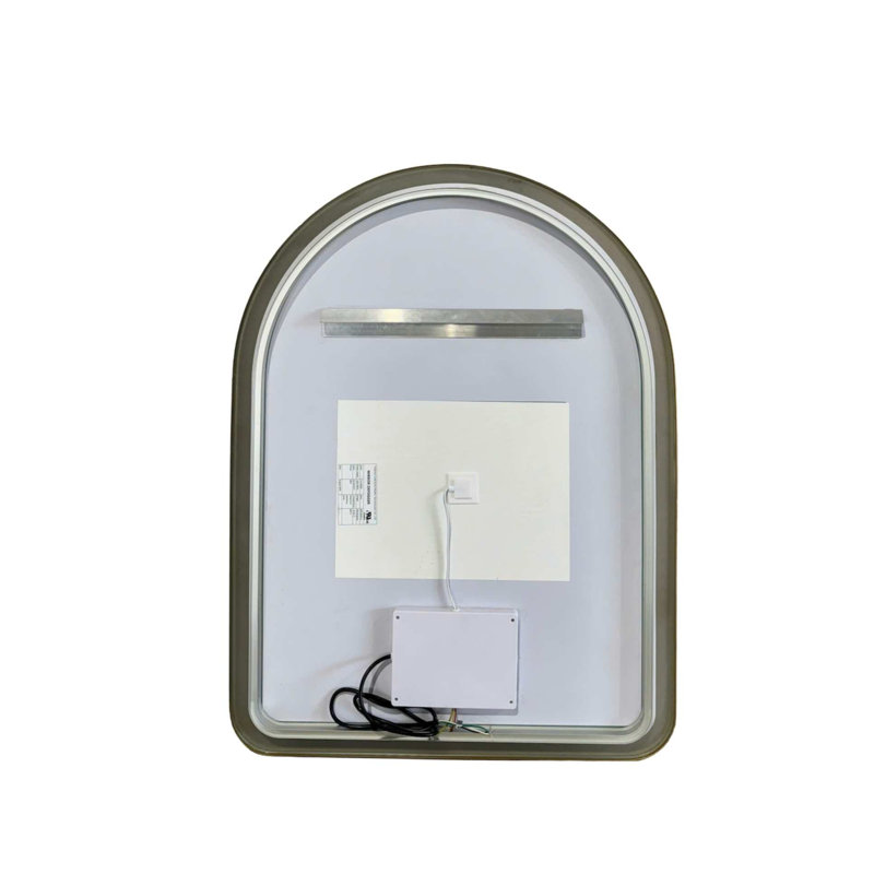 40 Inch Arch LED Front and Backlit Wall Mirror in Satin Gold, 40" x 30", Satin Gold