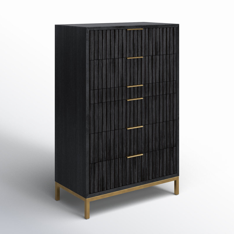 Commode 6 tiroirs Elyza, Noir