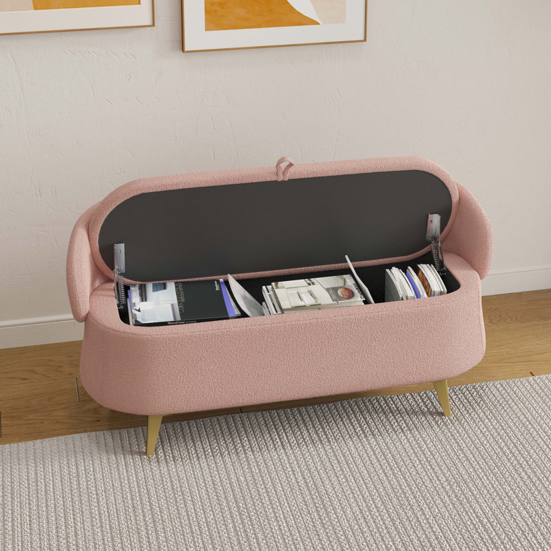 Tabouret de rangement Tamike, Rose