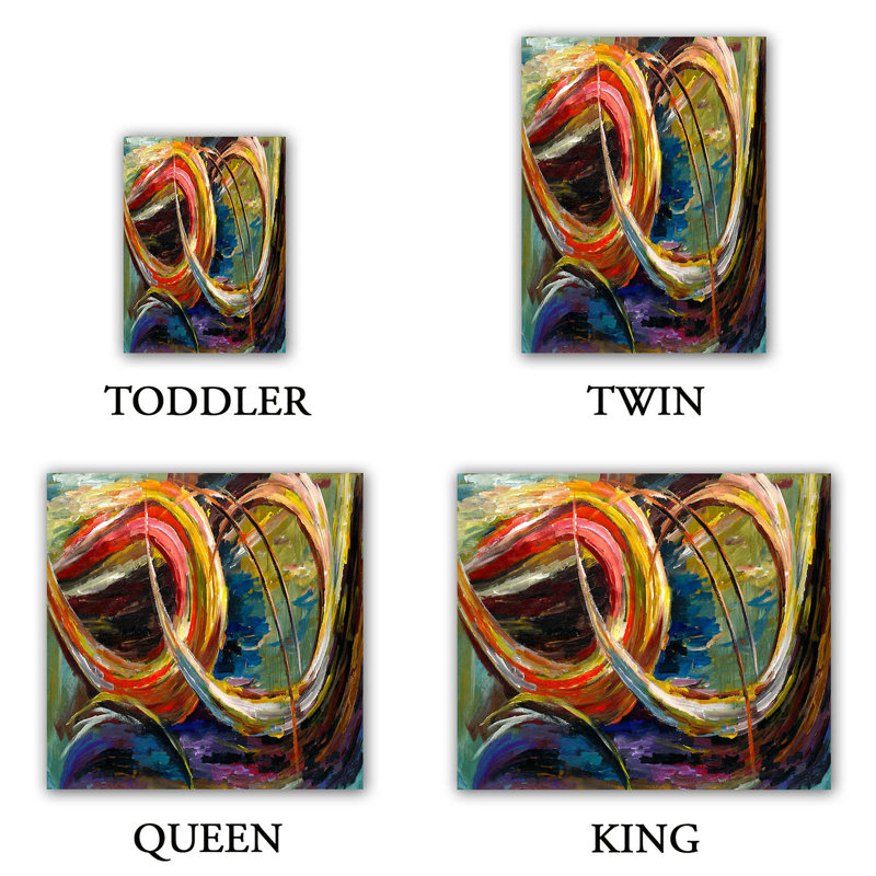 Ensemble de housse de couette abstract spirale, 1 housse de couette grand + 2 taies standards