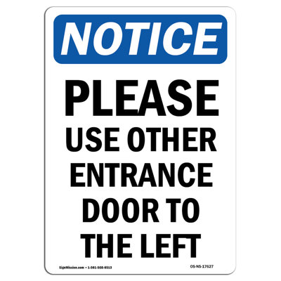 Please Use Other Entrance Door Sign