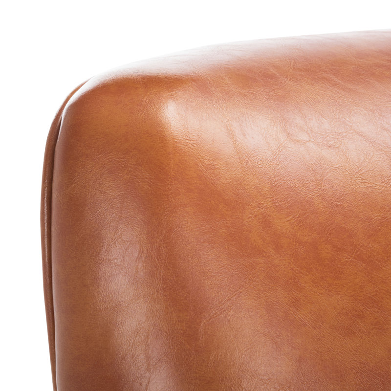 Atossa 31.1" Wide Genuine Leather Club Chair, Cognac