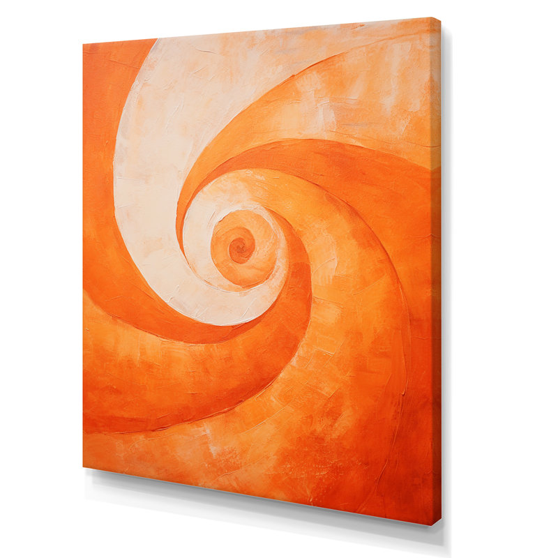 «Tangerine Twist Spriral I - Abstract Spirals», impressions d'art mural, Toile tendue, H 32 po x l 16 po x P 1 po