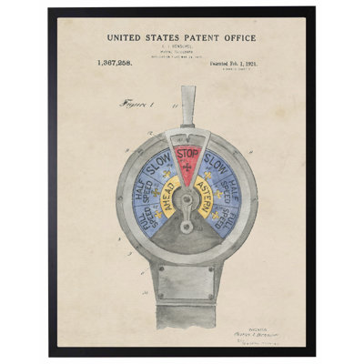 Marine Telegraph Patent in Black Frame