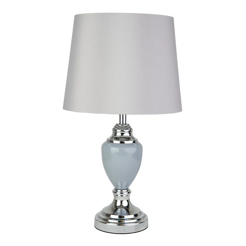 Zellner 45cm Grey Chrome Table Lamp