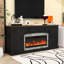 Meuble télé avec foyer électrique, chauffe-flammes multicolore, tablettes réglables et tiroir-55953866-55953864