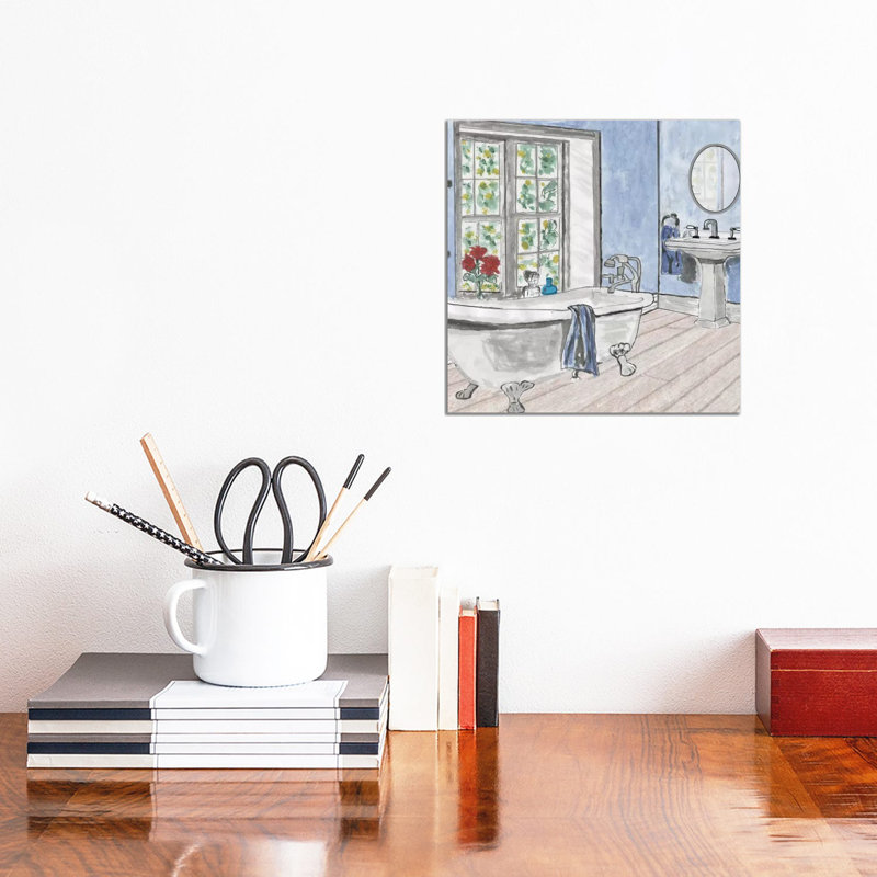 Blue Batroom III 1 Piece Wrapped Canvas Painting, 30.48 cm H x 30.48 cm W