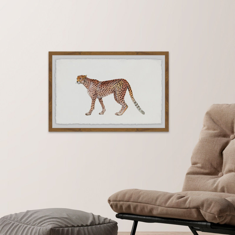 «Walking Cheetah», reproduction encadrée, H 12 po x l 18 po x P 1,5 po