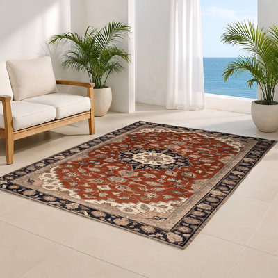 Tapis d'intérieur et d'extérieur brun Persian