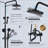 Shower Faucet Triple Functions 8 Inch Rainfall Shower Head,Handheld Spray with Tub Spout Exposed Shower System Double Handle Outdoor Shower Kit Oil Rubber Bronze