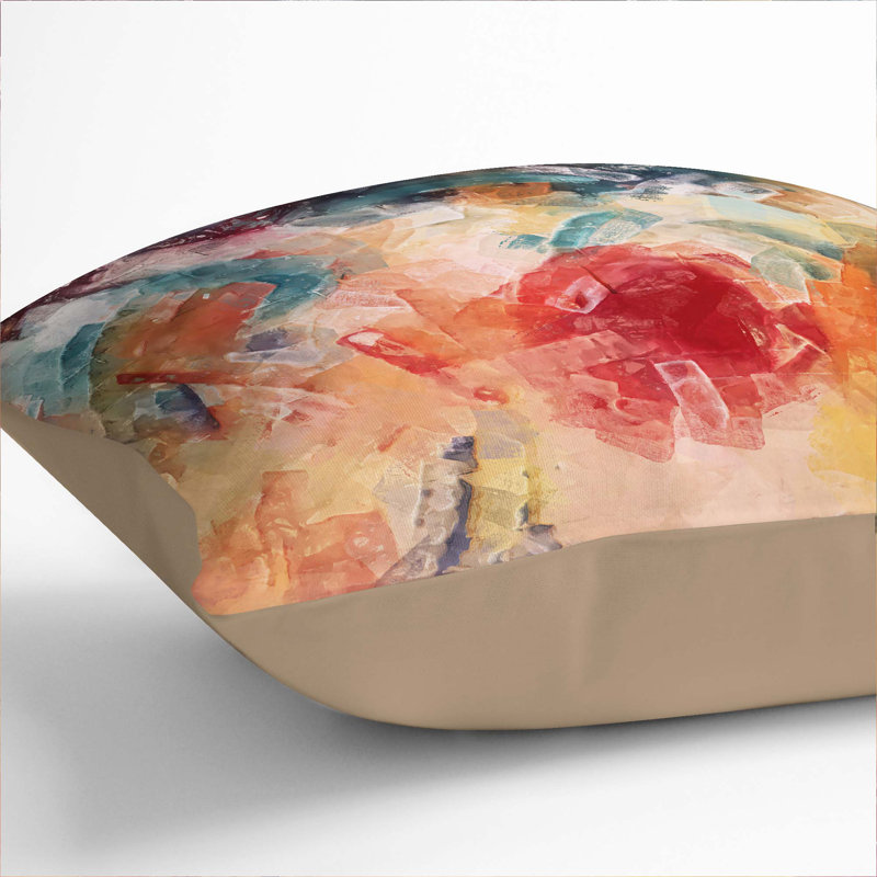 Square Throw Cushion, 40cm H x 40cm W x 15cm D, Stone