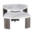 Table réplique contemporaine en marbre 3 pièces pour le salon - 1 table basse et 2 tables de bout de couleur grise