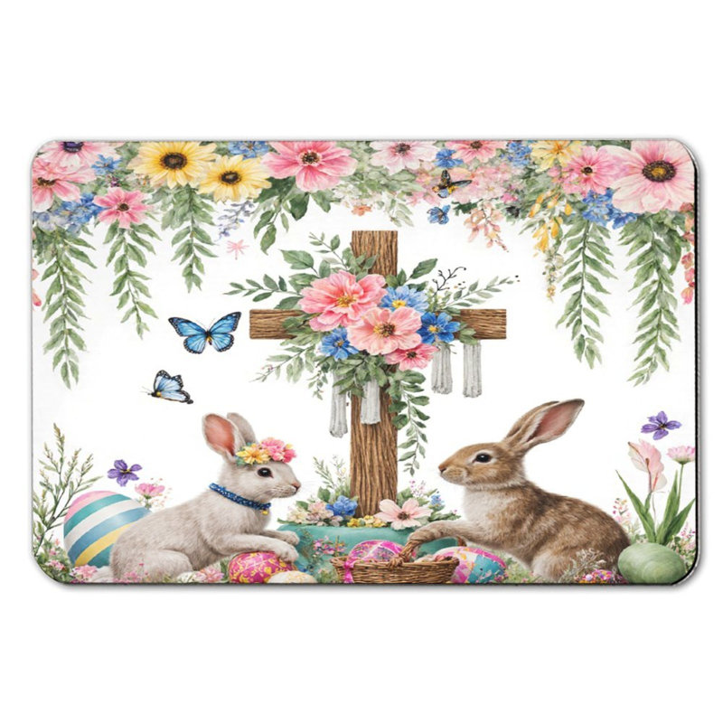 Tapis de bain Cross Cross Bunnies, 16 x 24 po