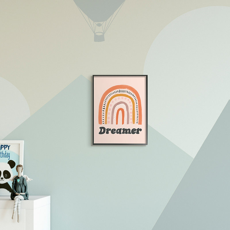 Dreamer Sentiment, fantaisie, arc-en-ciel, orange, rose, Estampe numérique Farmhouse, H 14 po x l 11 po