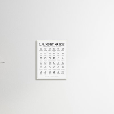 Art sur plaque surdimensionné, "Laundry Room Minimal Symbols Guide Check Check" par Andrea Jasid Grassi