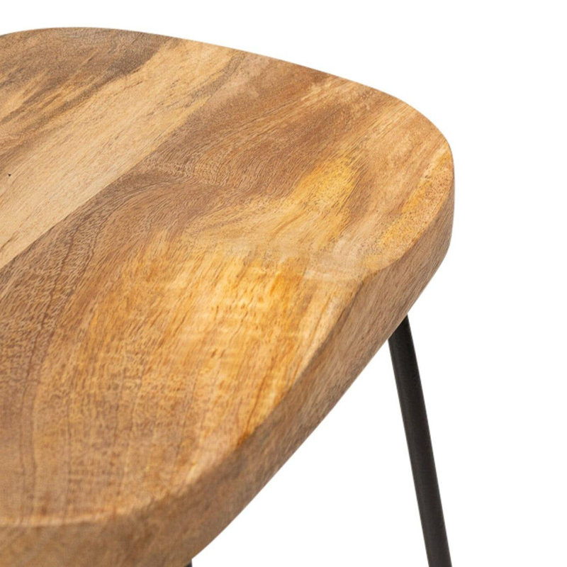 Alvada Counter Stool with Metal Frame, Natural/Black