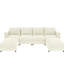 Grand canapé modulaire en chenille à 6 places en forme de U avec rangement et canapé moderne de 6 po, 123 po