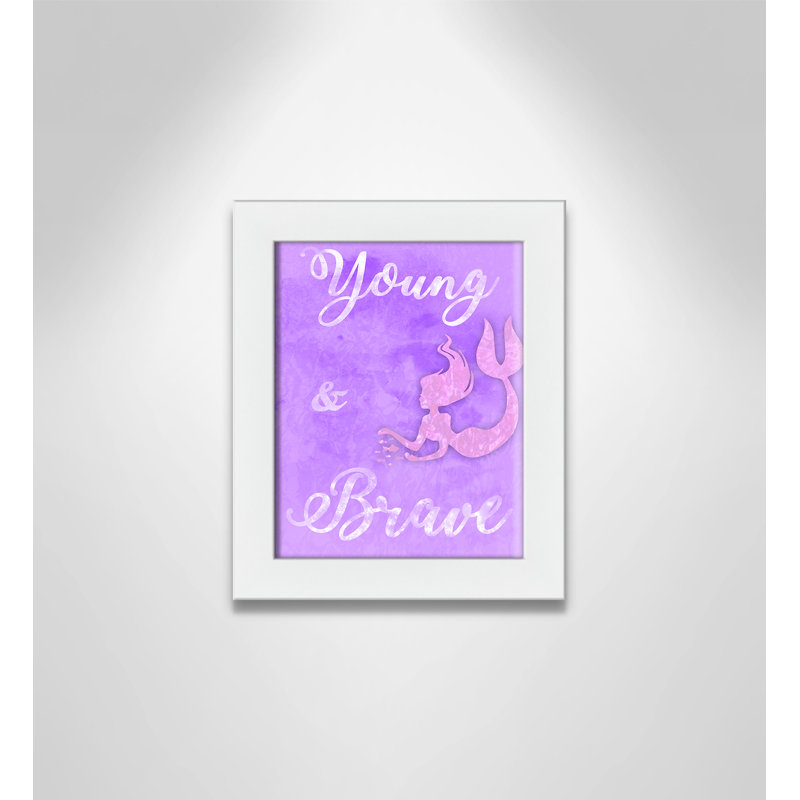Adhésif décoratif Brave Mermaids, H 10 po x l 8 po x P 0,6 po, Encadré plat blanc