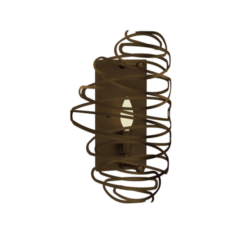 Cyclone Steel Candle Wall Light, Antique Copper