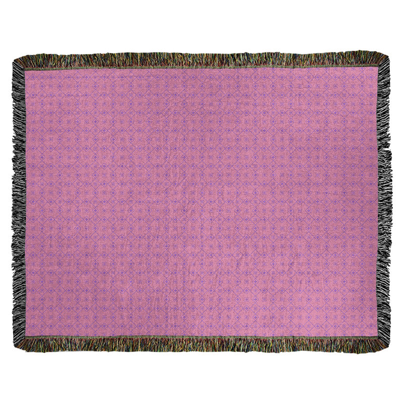 Couverture en coton tissé Katelyn Elizabeth, l 37 po x L 52 po, Rose / Mauve